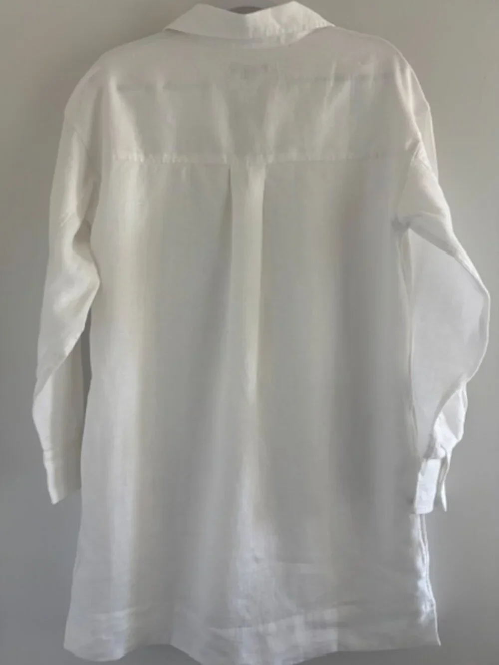 J. Crew V-neck Popover Dress in Linen White